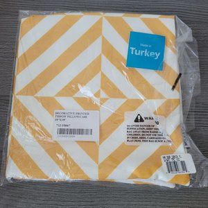 homeroots decorative printed throw pillow case  18x18 yellow